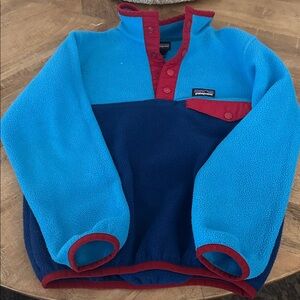 Patagonia Teal and Navy Fleece Pullover